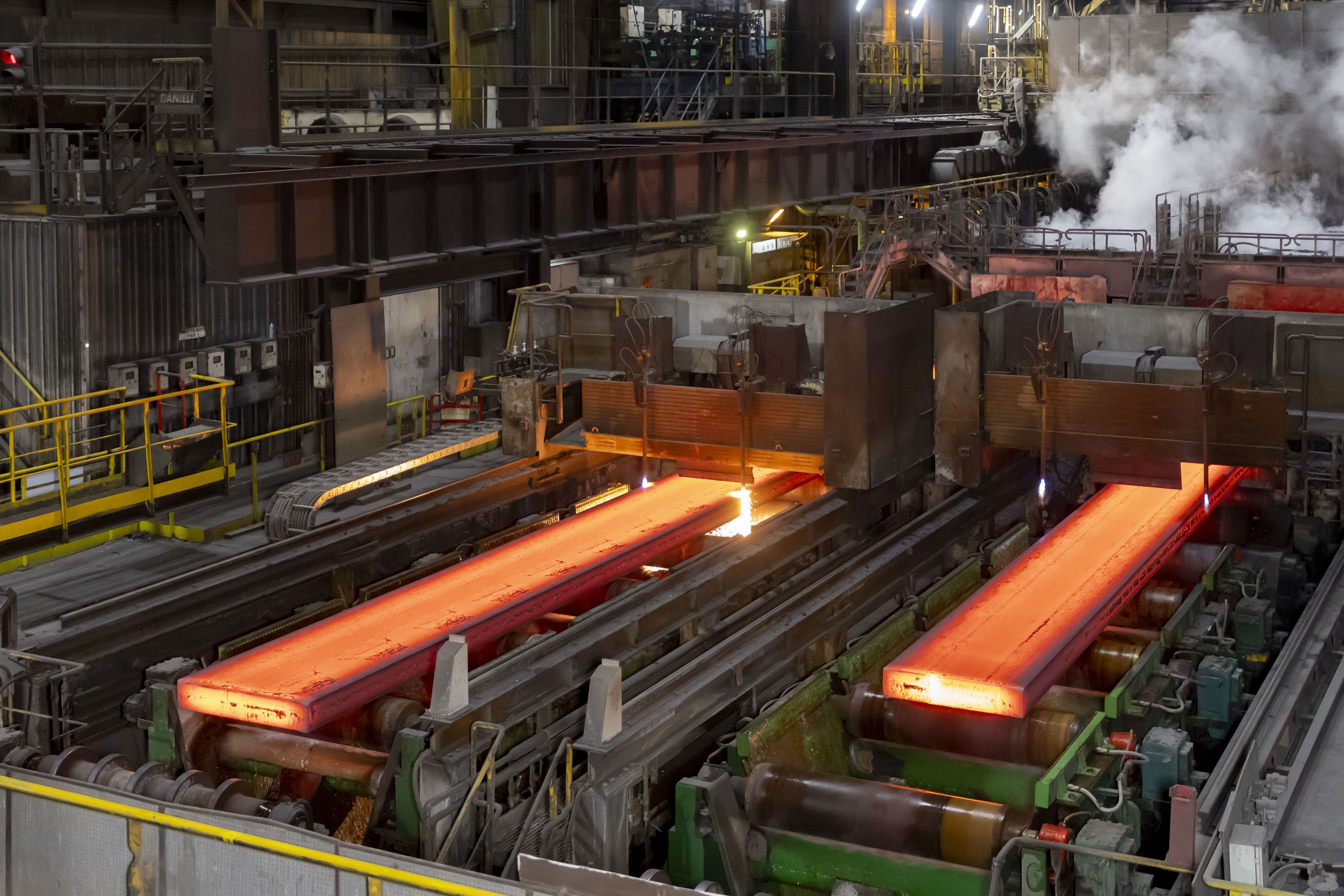Steel production line in a metallurgy facility