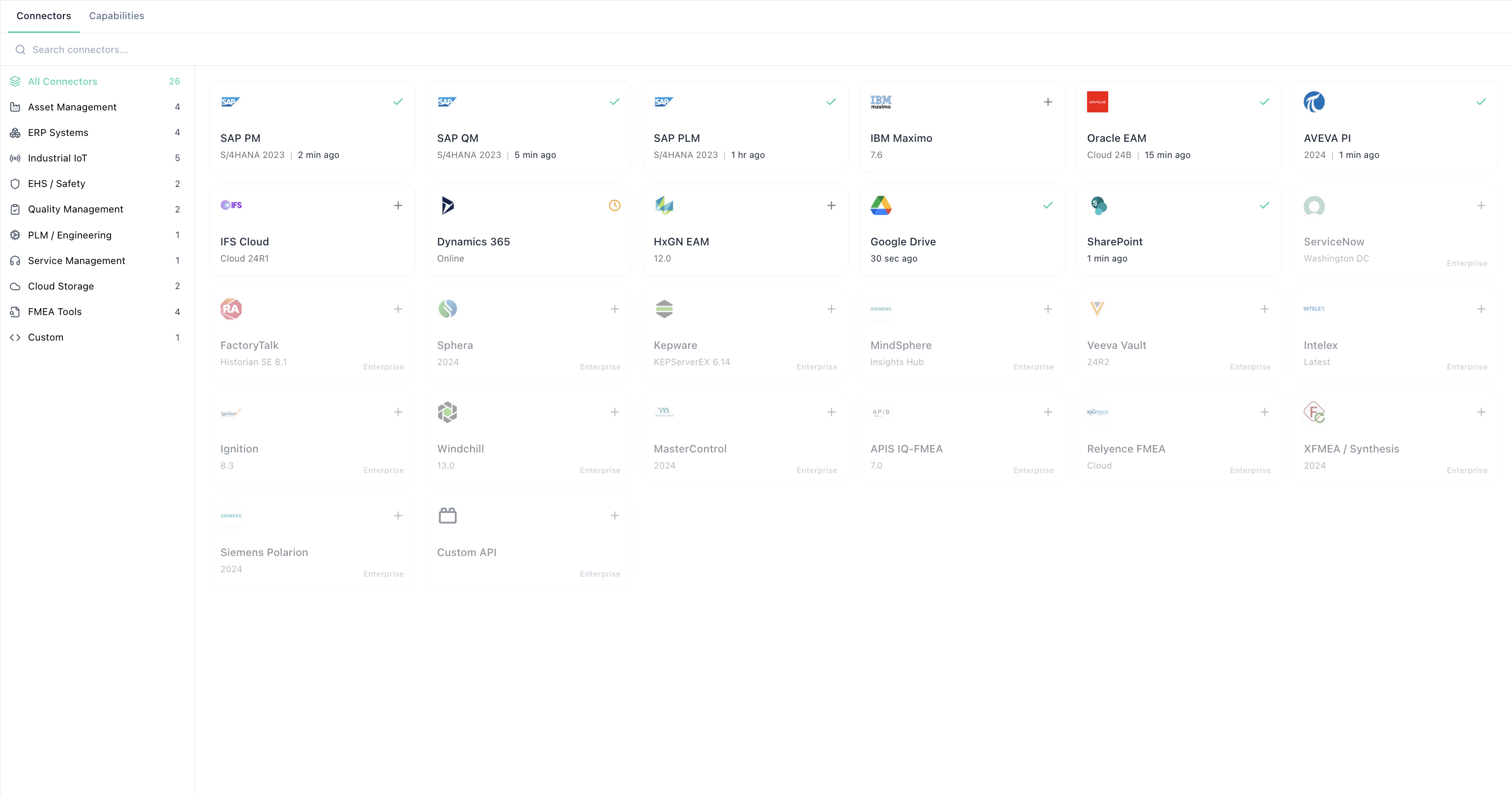 Tacit AI Connectors - SAP, Maximo, Teamcenter, IFS, and 18+ integrations